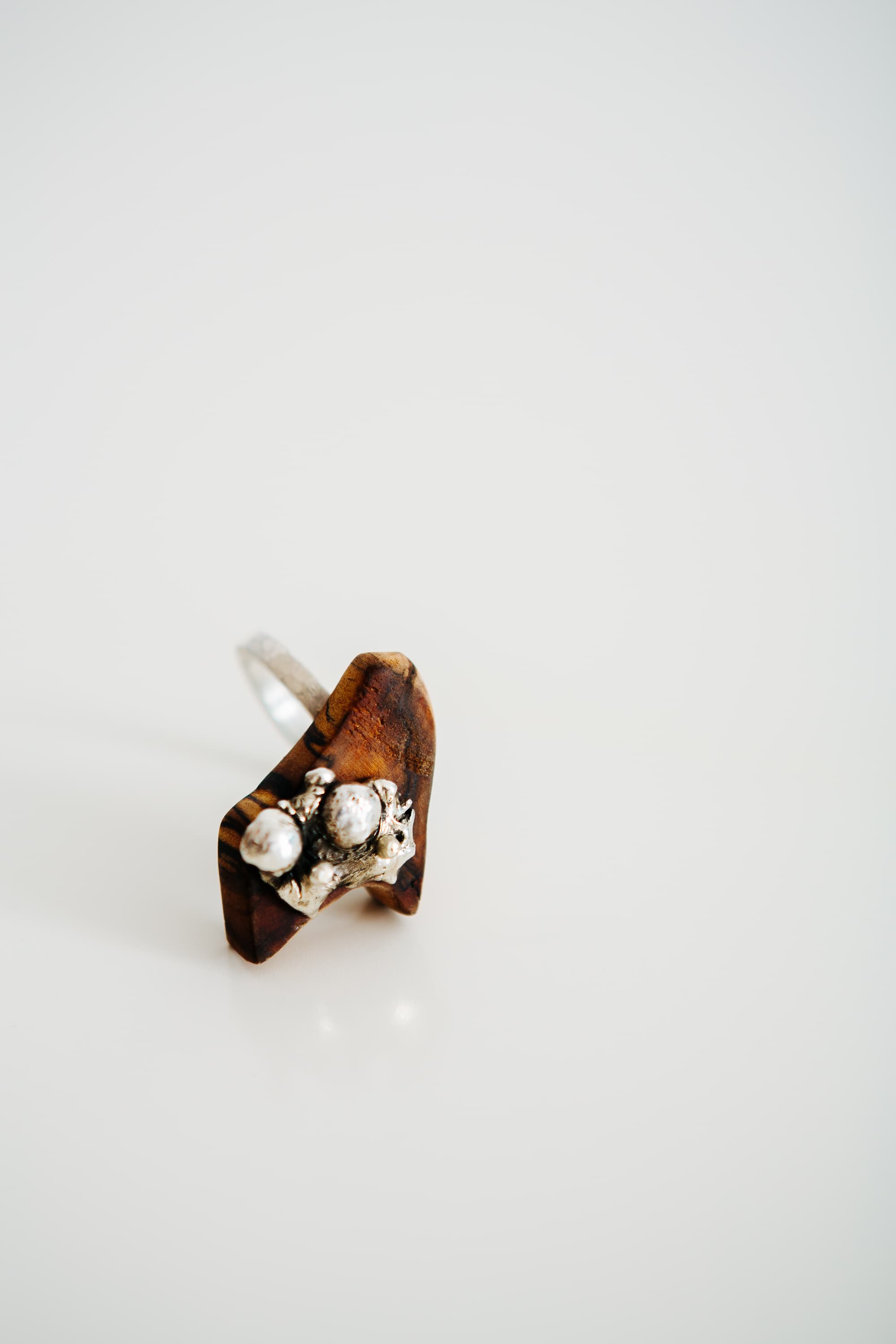 Ring, Silber, Ring - Holz, Silber