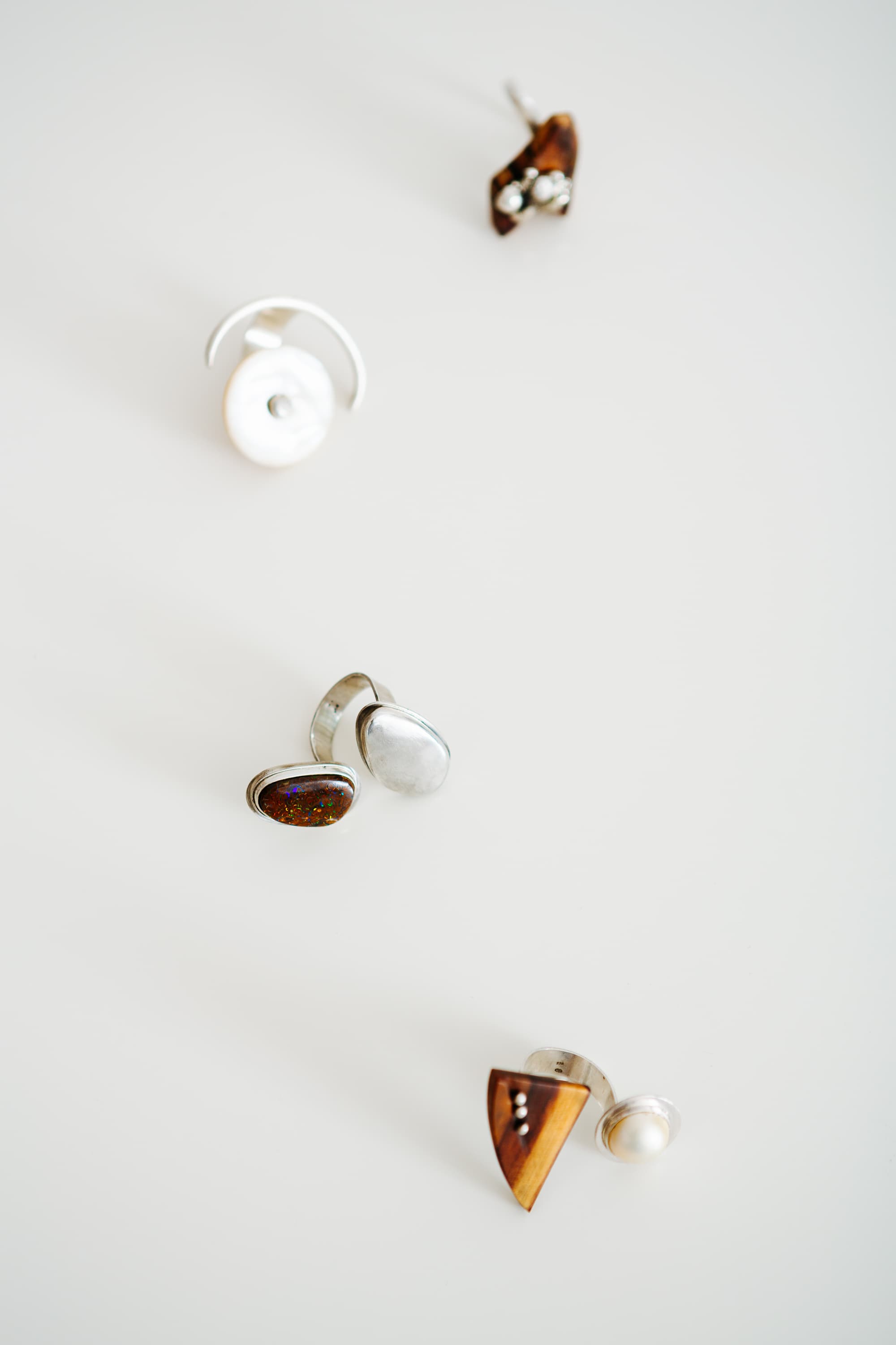 Ring, Silber, Silberringe - Holz, Perlmutt, Opal, Perle